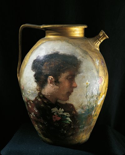 Mujer entre flores de Silvestro Lega