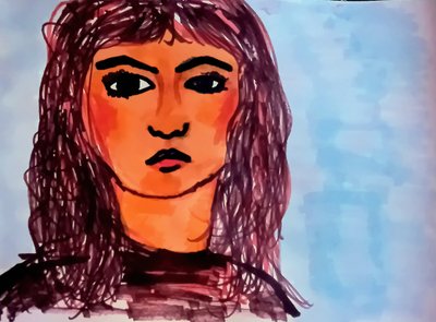 "Boceto "Espejo del alma en color de Silvia Martini
