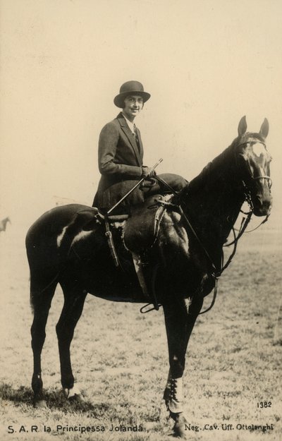 Princesa Yolanda de Saboya (1901-1986), Condesa de Bergolo, caballo de Silvio Ottolenghi