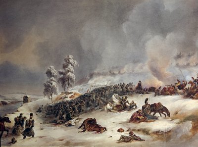 Retirada de Rusia en 1812: "La división Ricard en la batalla de Krasnoe el 18/11/1812, a las 9 de la mañana". Pintura en acuarela de Simeon Fort (1793-1861) Sol. 0,6x0,99 m. de Simeon Fort