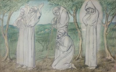 Un grupo de frailes franciscanos de Simeon Solomon