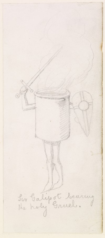 Sir Galipot llevando la sagrada papilla, c.1855-59 de Simeon Solomon