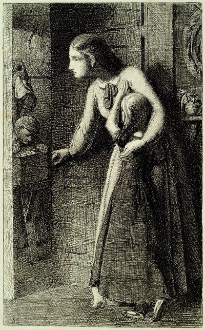 The Haunted House, c.1858 (aguafuerte impreso sobre papel india verjurado) de Simeon Solomon