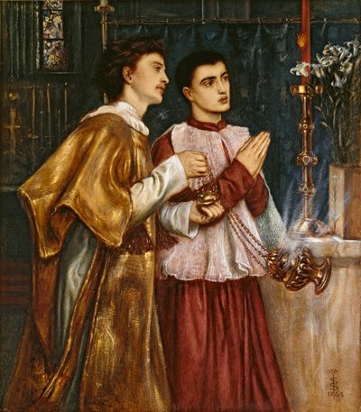 Dos acólitos incensando: Pentecostés, 1863 de Simeon Solomon