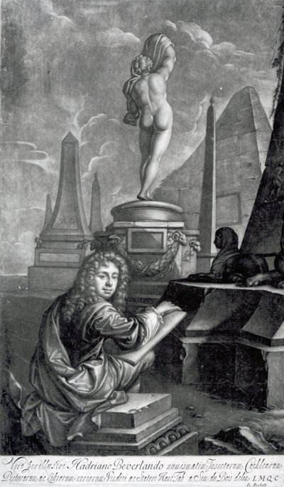 Adrian Beverland, grabado por Isaac Beckett de Simon (after) Du Bois