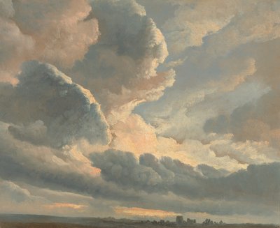 Estudio de nubes con una puesta de sol cerca de Roma de Simon Alexandre Clément Denis