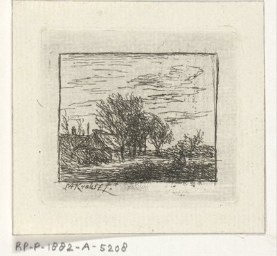paisaje con casas y arboles de Simon Andreas Krausz