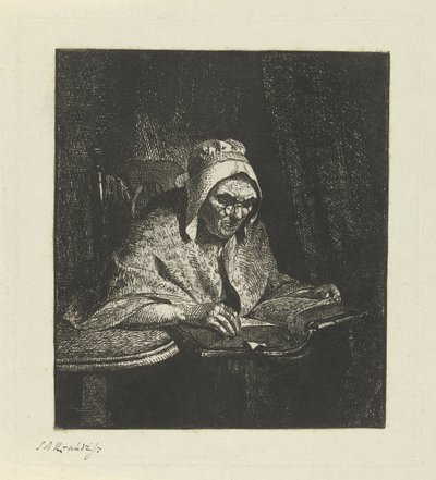 Anciana leyendo de Simon Andreas Krausz