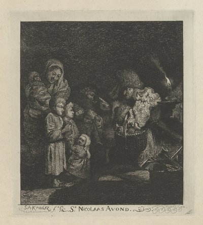 víspera de Sinterklaas Noche de San Nicolás (título sobre el objeto) de Simon Andreas Krausz