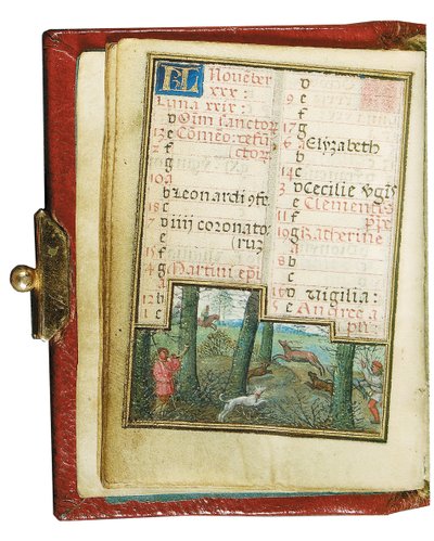 Folio de un Libro de Horas en miniatura, uso de Roma, Brujas de Simon Bening