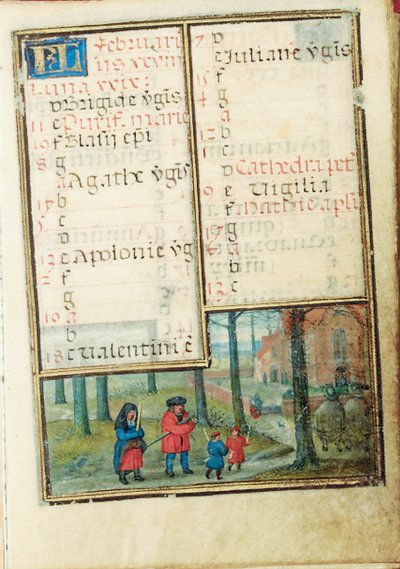 Folio de un libro de horas en miniatura, uso de Roma, Brujas, 1530-35 de Simon Bening