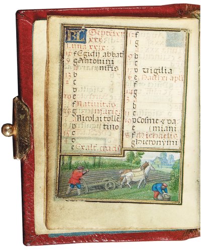 Folio de un libro de horas en miniatura, uso de Roma, Brujas, 1530-35 de Simon Bening