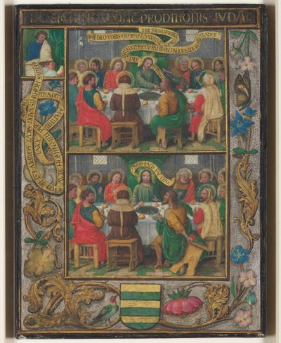Single Leaf with Scenes from the Last Supper de Simon Bening