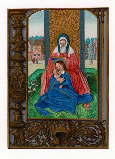 Santa Ana con la Virgen y el niño, 1516-1529 de Simon Bening