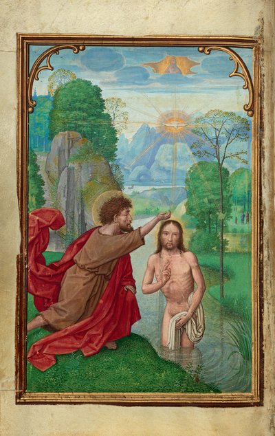 El bautismo de Cristo de Simon Bening