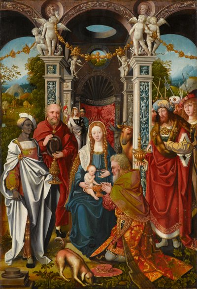 La Adoración de los Reyes Magos, segundo cuarto del siglo XVI (óleo (¿con témpera?) sobre tabla) de Simon Claesz van Waterlant