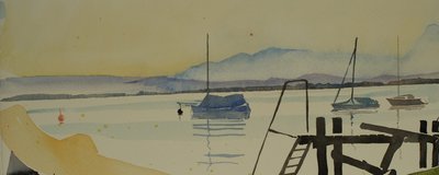 Lago alpino, 2001 (acuarela) de Simon Fletcher