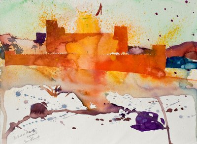 Birkat al Marez, Omán II, 2004 (acuarela) de Simon Fletcher