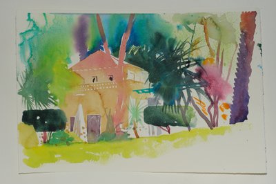 Pabellón Dar Zemora 2, 2010 (acuarela sobre papel) de Simon Fletcher