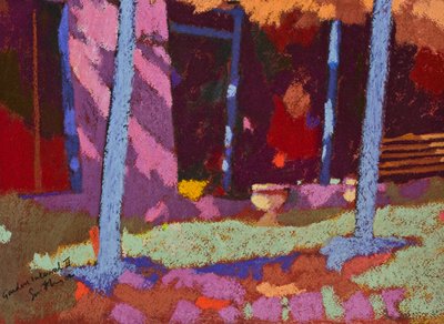 Intervalo en el jardín (pastel sobre papel) de Simon Fletcher
