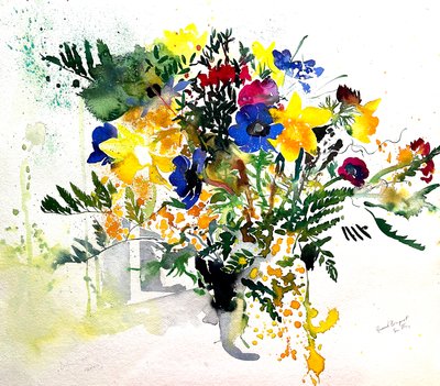 Grand Bouquet, 2005 (acuarela) de Simon Fletcher