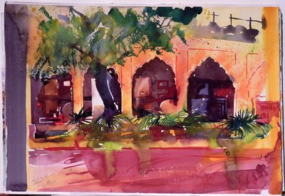 Haveli Inn Pal Jodphur, 2007 (acuarela sobre papel) de Simon Fletcher