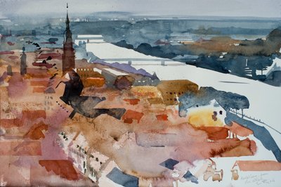 Heidelberg desde el castillo, 2006 (acuarela) de Simon Fletcher