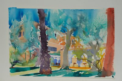 Terraza Mamounia, 2010 (acuarela sobre papel) de Simon Fletcher