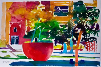 Palace Court, Abu Dhabi, 2012 (acuarela sobre papel) de Simon Fletcher