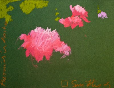 Peonías en Aschau (pastel sobre papel) de Simon Fletcher