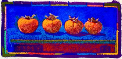 Caquis, 2015 (pastel sobre papel) de Simon Fletcher