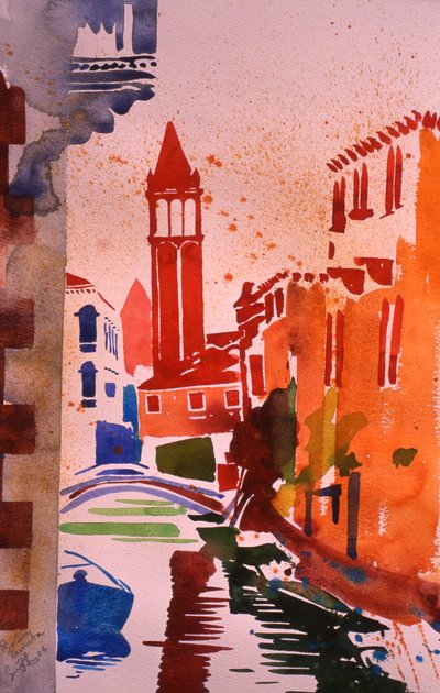 Río San Barnaba, 2006 (acuarela sobre papel) de Simon Fletcher