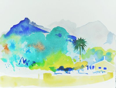 Carretera a Sóller, 2015 (acuarela) de Simon Fletcher