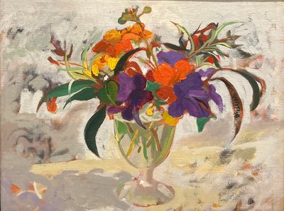 Streptocarpus  geranio (pintura al óleo) de Simon Fletcher