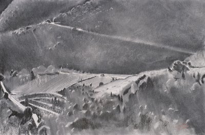 The High Road, 2001 (pastel y técnica mixta sobre papel) de Simon Fletcher