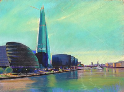 El Shard desde el Tower Bridge, 2015 (pastel) de Simon Fletcher