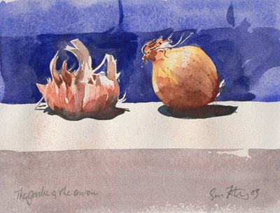 El ajo y la cebolla, 2003 (acuarela) de Simon Fletcher