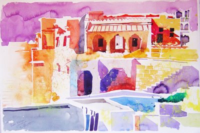 Tibetan Jaisalmer (acuarela sobre papel) de Simon Fletcher