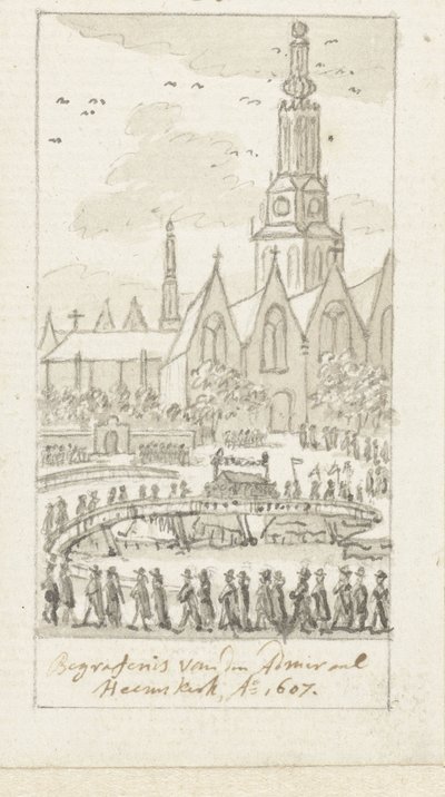 Entierro de Jacob van Heemskerck en Oude Kerk en Amsterdam, 1607 de Simon Fokke