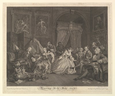 Matrimonio a la moda, Placa IV, 1 de abril de 1745 de Simon Francois Ravenet