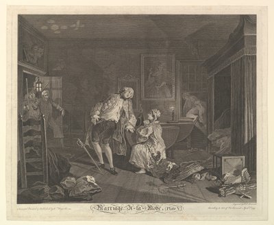 El matrimonio a la moda, placa V de Simon Francois Ravenet
