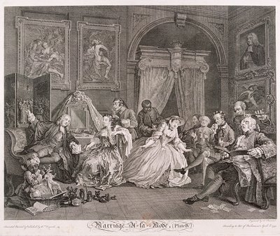 Matrimonio a la Moda, 1745, placa IV de Simon Francois Ravenet