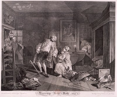 Marriage a la mode, Plate V, 1745 de Simon Francois Ravenet