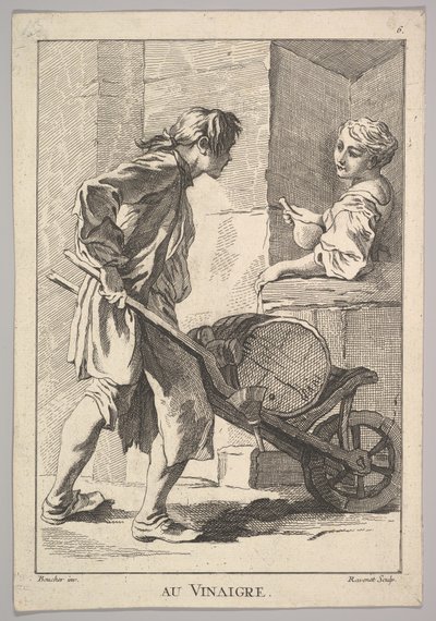 Copia inversa de Au Vinaigre Vinegar, de Le Cris de Paris de Simon Francois Ravenet