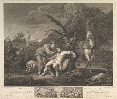 El buen samaritano, San Lucas, Cap. 10, versículo 30 de Simon Francois Ravenet
