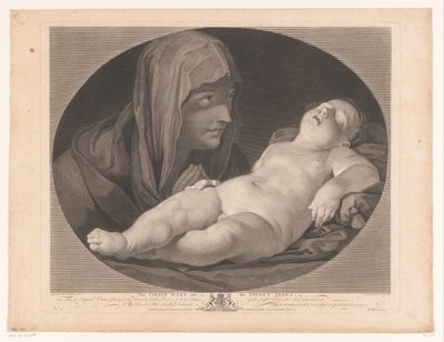 María con Cristo dormido La virgen María y el niño Jesús (título sobre el objeto) de Simon François Ravenet (le vieux)