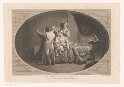 Invención del arte del dibujo. El origen del dibujo (título sobre objeto) de Simon François Ravenet (le vieux)