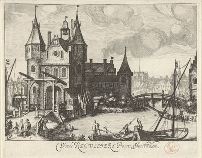 Vista de la Primera Puerta de Reguliers, en Ámsterdam de Simon Frisius