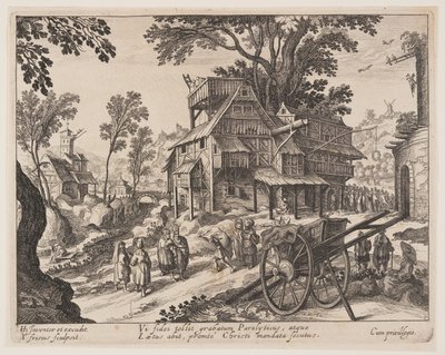 Curación del paralítico, de Paisajes con escenas de la vida de Cristo de Simon Frisius