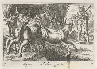 Hércules hoedt de kudde van Geryon (título en el objeto) El tema de Hércules (título de la serie) de Simon Frisius